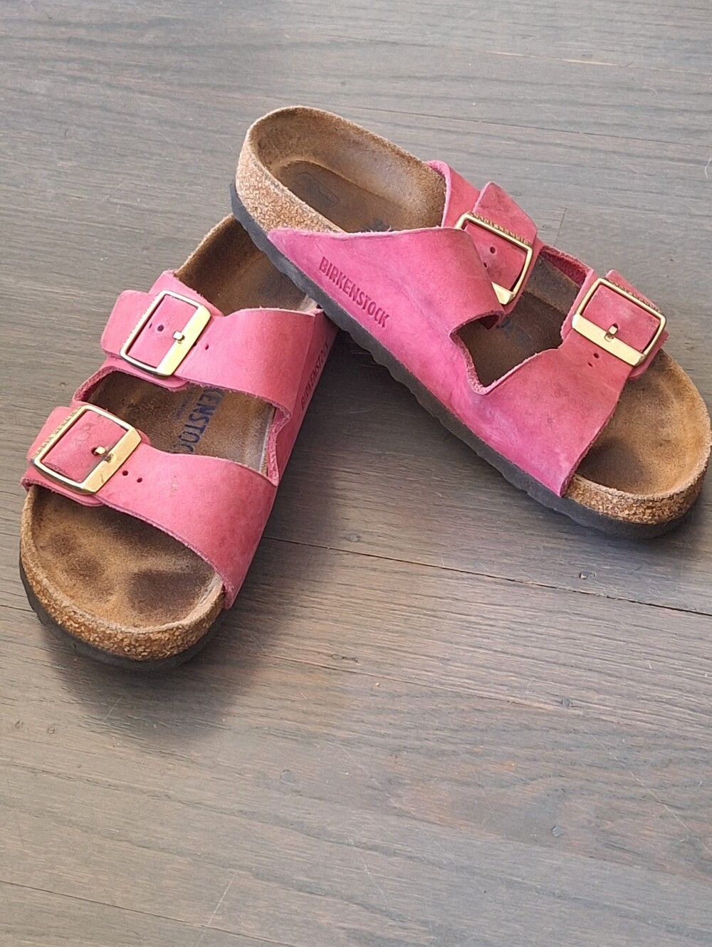 Birkenstock Arizona Pink Leather Sandals EU 38 US 7/7.5